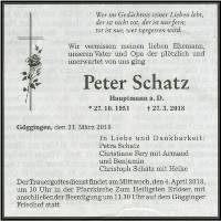 Todesanzeige Schatz Peter-1